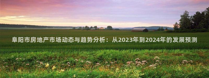 注册风暴娱乐：阜阳市房地产市场动态与趋势分析：从2023年到