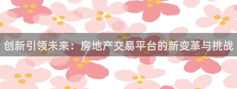 风暴娱乐汇：创新引领未来：房地产交易平台的新变革与挑战