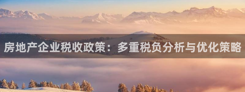 风暴娱乐平台地址：房地产企业税收政策：多重税负分析与优化策略
