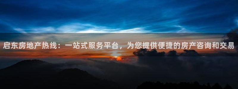 星风暴娱乐：启东房地产热线：一站式服务平台，为您提供便捷的房
